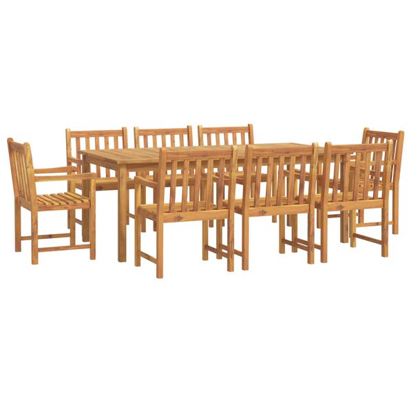 vidaXL Garden Dining Set Acacia wood Solid acacia wood Large Stackable
