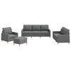 vidaXL Sofa Set Dark grey Fabric (100% polyester), metal, textilene, plywood