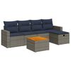 vidaXL 6 Piece Patio Sofa Set with Cushions Gray Poly Rattan