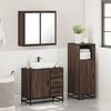 vidaXL Bathroom Furniture Set Brown Oak Engineered Wood, Metal, Glass