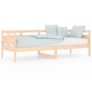 vidaXL Day Bed Natural Wood Solid Pine Wood, Plywood Twin