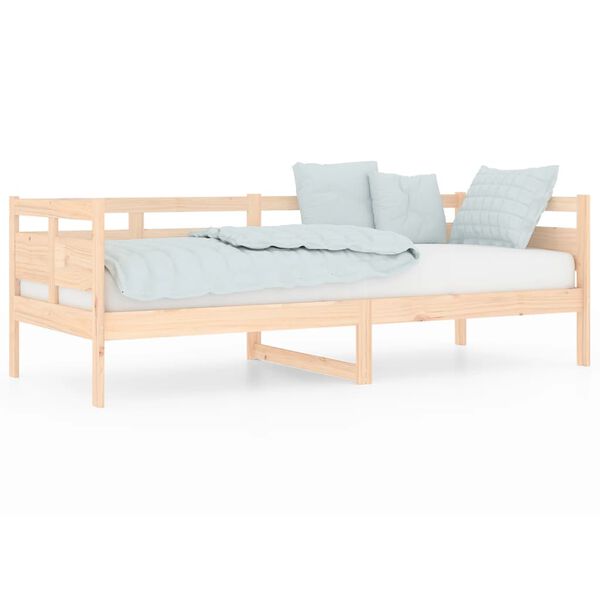 vidaXL Day Bed Natural Wood Solid Pine Wood, Plywood Twin