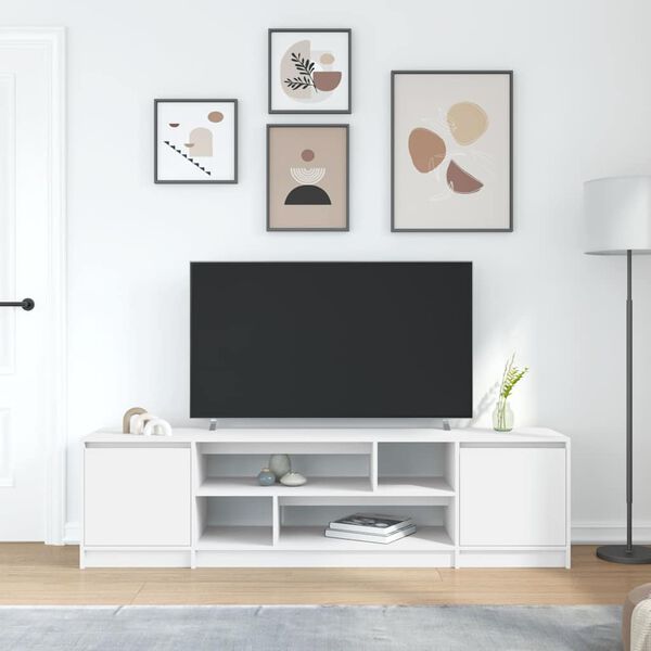 vidaXL TV Cabinet White Engineered wood Large TV Cabinet Rectangular