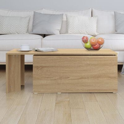 vidaXL Coffee Table Sonoma Oak 59.1"x19.7"x13.8" Engineered Wood