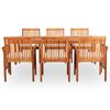 vidaXL Outdoor Dining Set Brown frame, cream cushions Wood Acacia Large