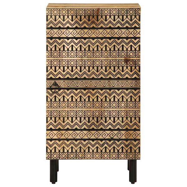vidaXL Sideboard Black Solid mango wood, iron 15.7x13.2x29.5 in