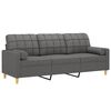 vidaXL 3-seater Sofa Dark gray