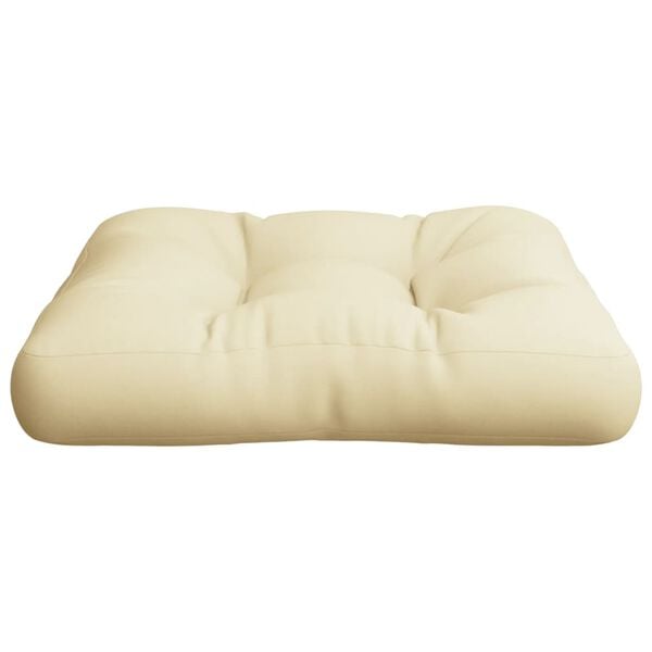 vidaXL Pallet Cushion Cream 100% Polyester 23.6 x 24.2 x 3.9 inches