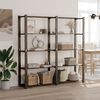 vidaXL 5-Tier Storage Rack Black 66.9x15.0x66.9" Solid Wood Pine