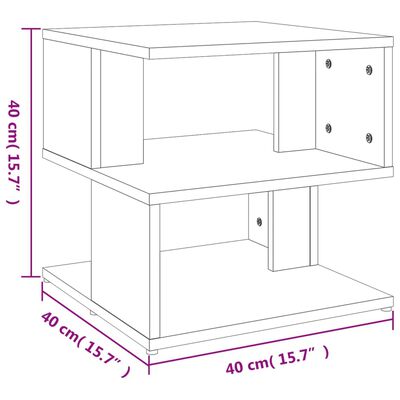 vidaXL Side Table Concrete Gray 15.7"x15.7"x15.7" Engineered Wood