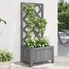 vidaXL Planter Grey Solid fir wood Medium Planters Planter