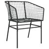 vidaXL 5 Piece Patio Dining Set Black Poly Rattan Glass