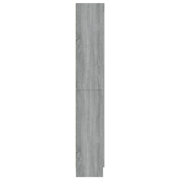 vidaXL Vitrine Cabinet Gray Sonoma Engineered wood, glass Tall