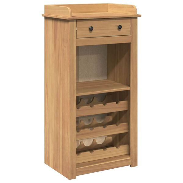 vidaXL Wine Cabinet "Panama" 22.4x15.7x43.9" Solid Wood Pine