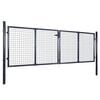vidaXL Mesh Garden Gate Galvanised Steel 118.1x39.4" Grey