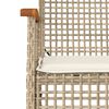 vidaXL Garden Chair Set of 2 Beige and Brown PE rattan Medium