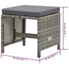 vidaXL Outdoor Dining Set Grey Rattan + Dark Grey Cushion
