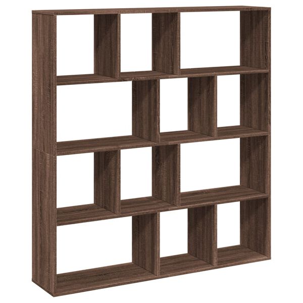 vidaXL Book Cabinet Brown Oak Engineered Wood 52.0 x 11.4 x 55.7 in