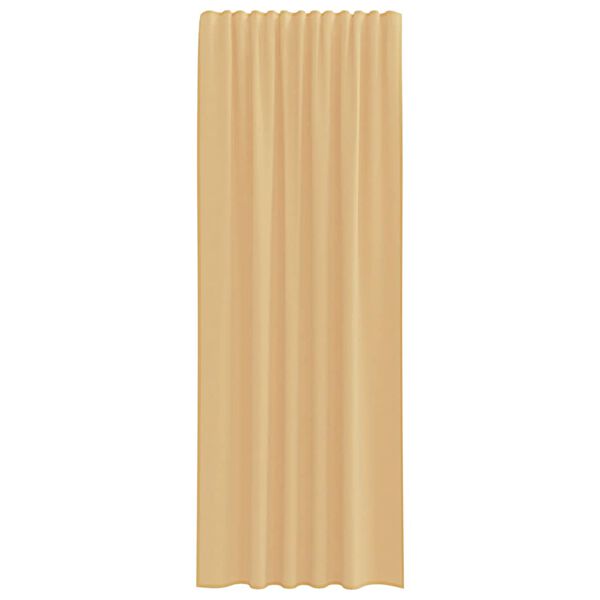 vidaXL Voile Curtains with Rod Pockets 2 pcs Sand