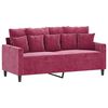 vidaXL Sofa Set Wine Red Velvet (100% polyester) 2-seater Durable