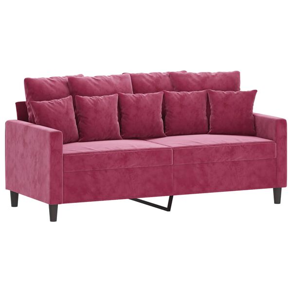 vidaXL Sofa Set Wine Red Velvet (100% polyester) 2-seater Durable