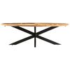 vidaXL Dining Table Mango wood finish with black legs