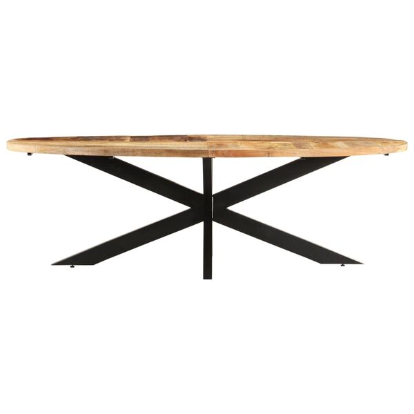 vidaXL Dining Table Mango wood finish with black legs