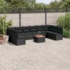 vidaXL Garden Sofa Set Black Poly Rattan Large Modular Garden Sofa Set