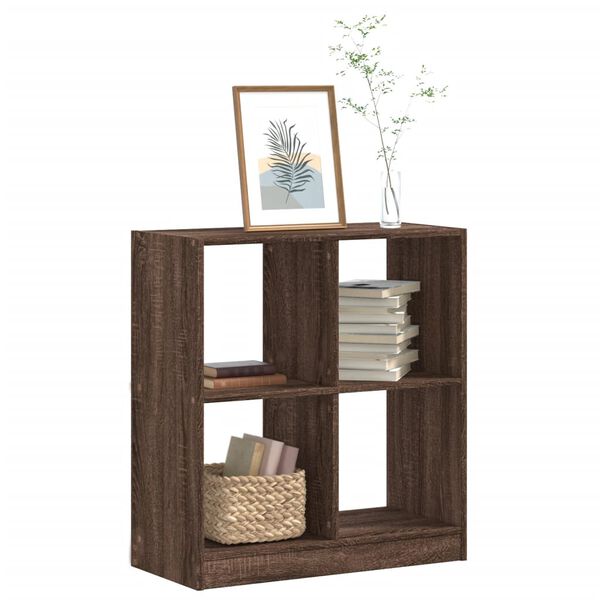 vidaXL Bookcase Brown Oak Engineered wood Medium Bookcase Rectangular