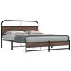 vidaXL Bed Frame Brown oak Steel, engineered wood Double Durable