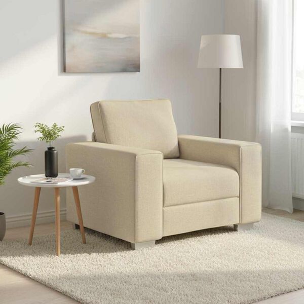 vidaXL Sofa Cream 39.37 x 30.31 x 32.28 in Fabric