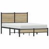 vidaXL Bed Frame Sonoma oak Steel, engineered wood Small Double