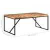 vidaXL Dining Table Natural wood, Black