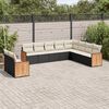 vidaXL Garden Sofa Set Black PE rattan 10-piece set Modular
