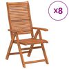 vidaXL Garden ChairSet of 8 Wood Color Solid Acacia Wood Standard