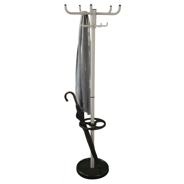 V-Part Standing Coat Rack Grey, Black Steel, Plastic One Size Hooks