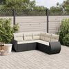 vidaXL Garden Sofa Set Black PE Rattan Standard Modular