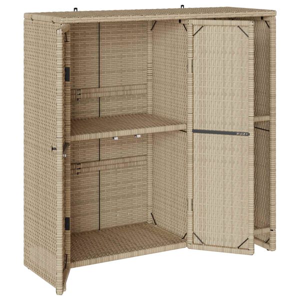 vidaXL Storage Cabinet with Door Beige 39.37 x 14.17 x 40.16 in Rattan