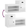 vidaXL Shoe Cabinet High gloss white Engineered Wood Medium Shoe Cabinet