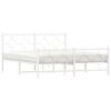 vidaXL Bed Frame White Powder-coated steel Full Bed Frame Rectangular