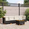 vidaXL Garden Sofa Set Black PE Rattan, Acacia wood, Powder-coated steel
