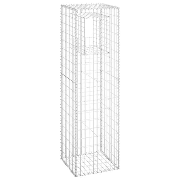 vidaXL Gabion Basket Posts 2 pcs 19.7"x19.7"x70.9" Iron