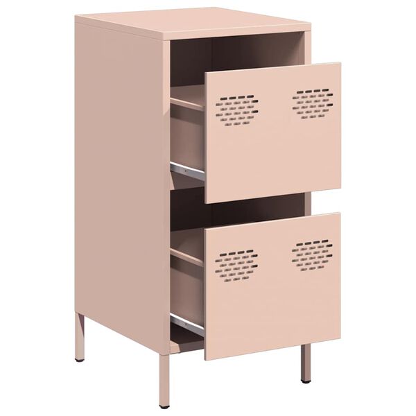 vidaXL Sideboard Pink Cold-rolled Steel 13.8 x 15.4 x 28.9 in Sideboard