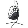vidaXL Hanging Egg Chair Anthracite and Black Steel, Polypropylene Large