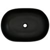 vidaXL Countertop Basin Grey and Black Oval 23.2x15.7x5.5" Ceramic