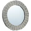 vidaXL Mirror Natural Wicker Medium Wall mounting Mirror Circular