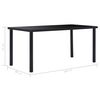 vidaXL Dining Set Black Tempered glass, metal, faux leather, steel Large