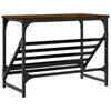 vidaXL Shoe Rack Brown Oak Engineered Wood, Powder-Coated Steel