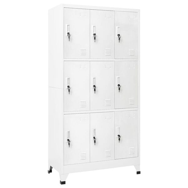 vidaXL Locker Cabinet Gray Steel 35.4x17.7x70.9 in Locker Cabinet