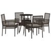 vidaXL Garden Dining Set 5 pcs Brown Poly rattan